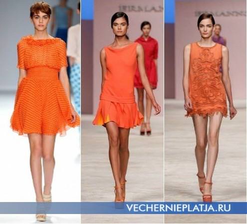 Короткі помаранчеві літні плаття 2013 від Cacharel і Ermanno Scervino