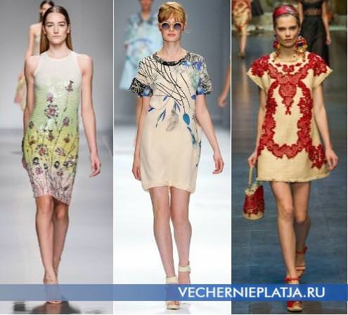 Модні узори коротких літніх платтів 2013 від Blumarine, Cacharel і Dolce & Gabbana