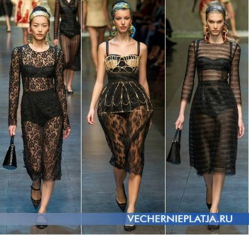 Прозорі мереживні плаття 2013 від Dolce & Gabbana