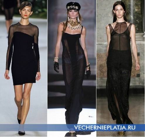 Чорне прозоре плаття в колекціях Akris, Dsquared і Emilio Pucci