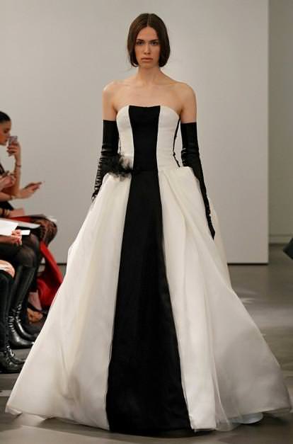 Чорно-біле плаття весільне від Vera Wang